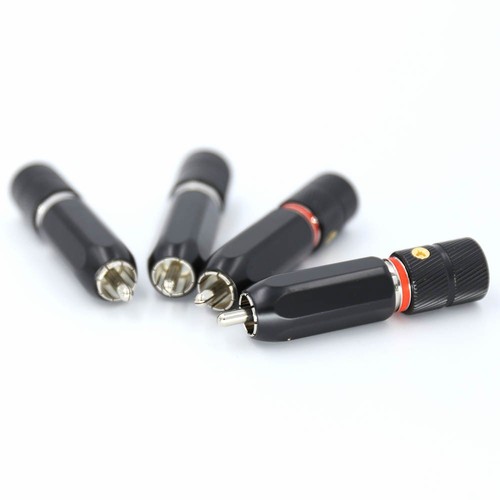 4x Locking Rhodium Plated RCA Plug 9mm Cable Phono Copper Connector HiFi - Picture 5 of 8