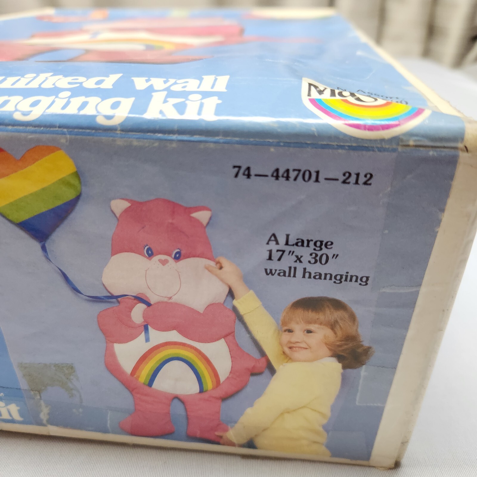 Care Bears Funshine Rainbow Vintage Soft Stitches Quilted Wall Hanging Kit 1984
