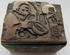 Printing Letterpress Printers Block Man Tips Hat To Woman 