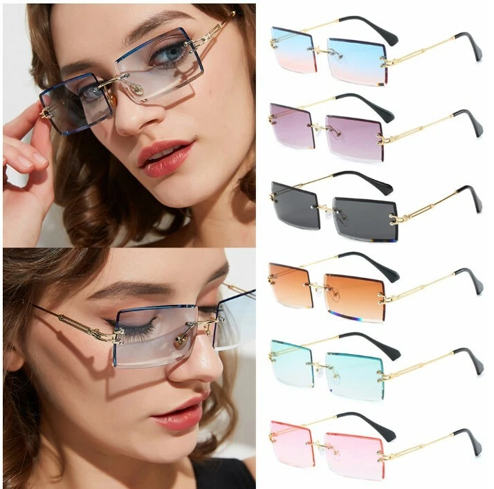 Retro Eyewear Party Funny Decor Fashion Gradient Butterfly Sunglasses for  Women UV Protection Vintage Metal Rimless Sunglasses - AliExpress