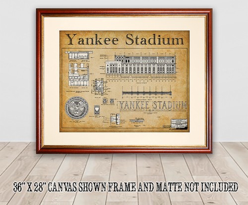 Poster - Yankee Stadium Blueprints Art Print - Choose Unframed Poster or Canvas - Picture 9 of 9
