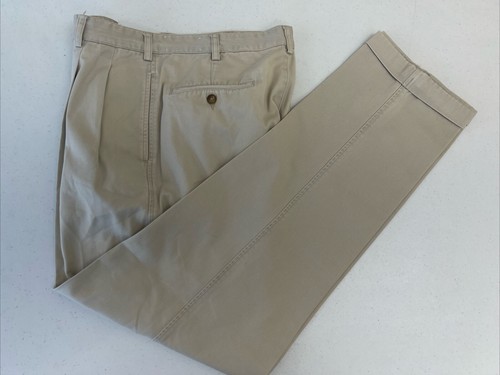 Brooks Brothers Men's Beige Solid Cotton Khaki Pants 31X33 $125