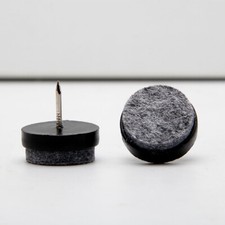 Nail on Furniture Felt Pads Glide Chair Table Leg Protector 22mm Dia Black 20pcs