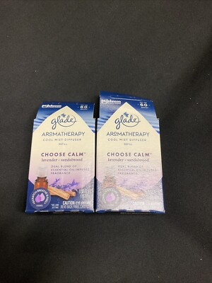 2 Pack Glade Cool Mist Diffuser Oil Refill Choose Calm Lavender+Sandalwood 0.56