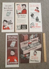 LOT OF 5 1940's PHILIP MORRIS CIGARETTES PRINT ADS Vintage Magazine LOA-3