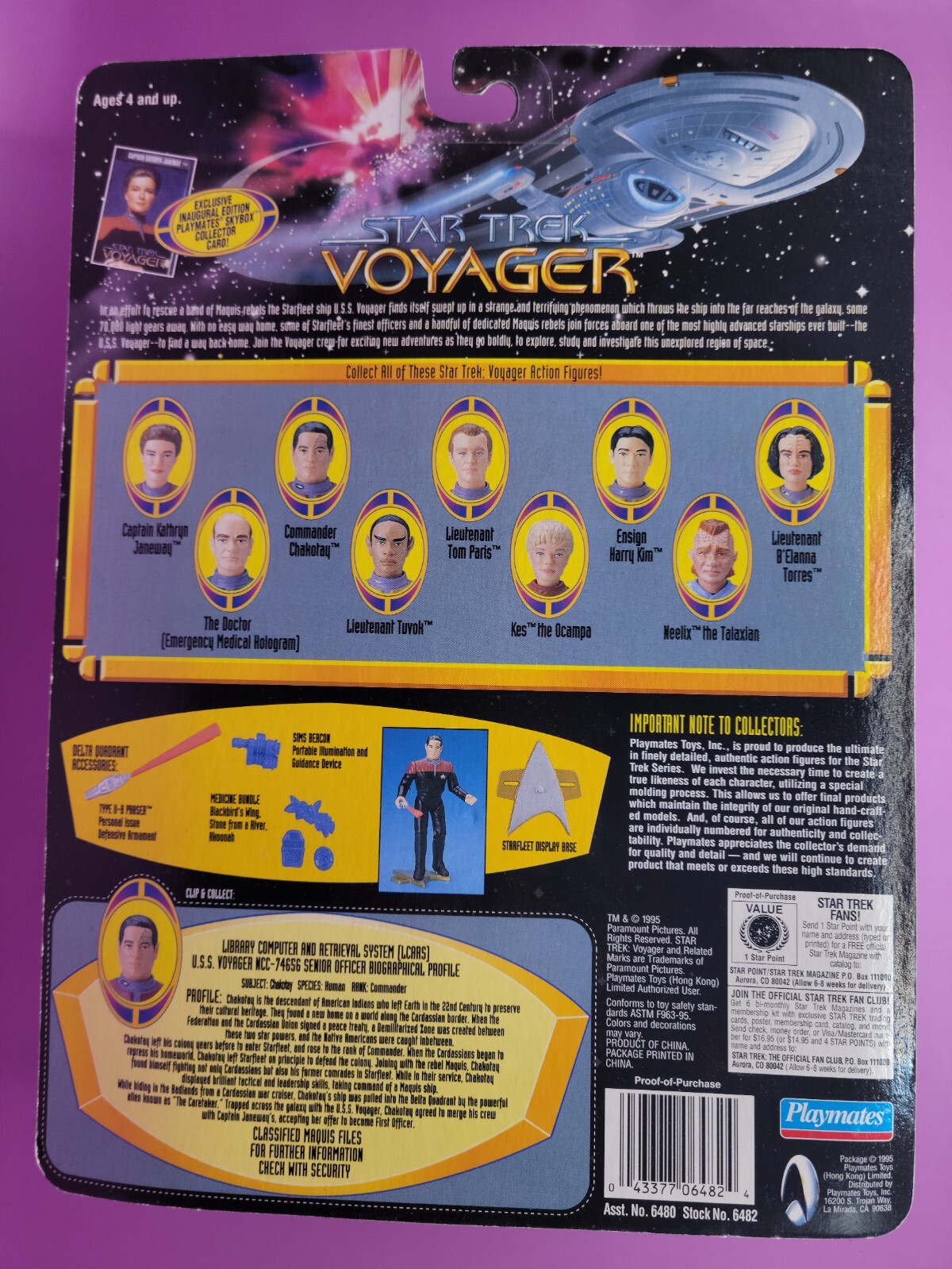 1995 Playmates Star Trek Voyager Commander Chakotay Action Figure
