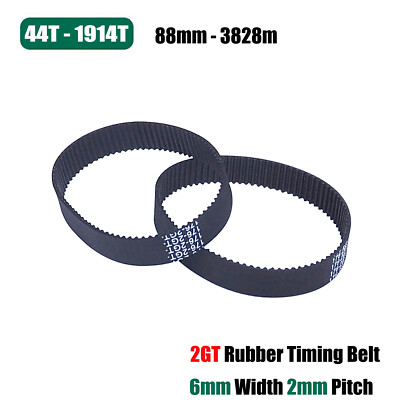2GT Rubber Timing Belt Closed Loop 6mm Width 2mm Pitch for CNC, 3D Printer
