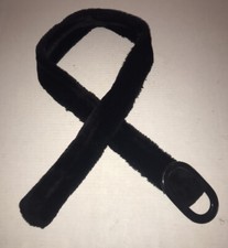 Vtg 90s Y2K Fuzzy Faux Fur Black Belt - Goth Grunge Emo Rave Punk Sz L- XL RARE