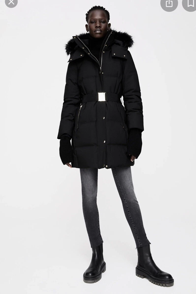 Zara belted cheap coat black