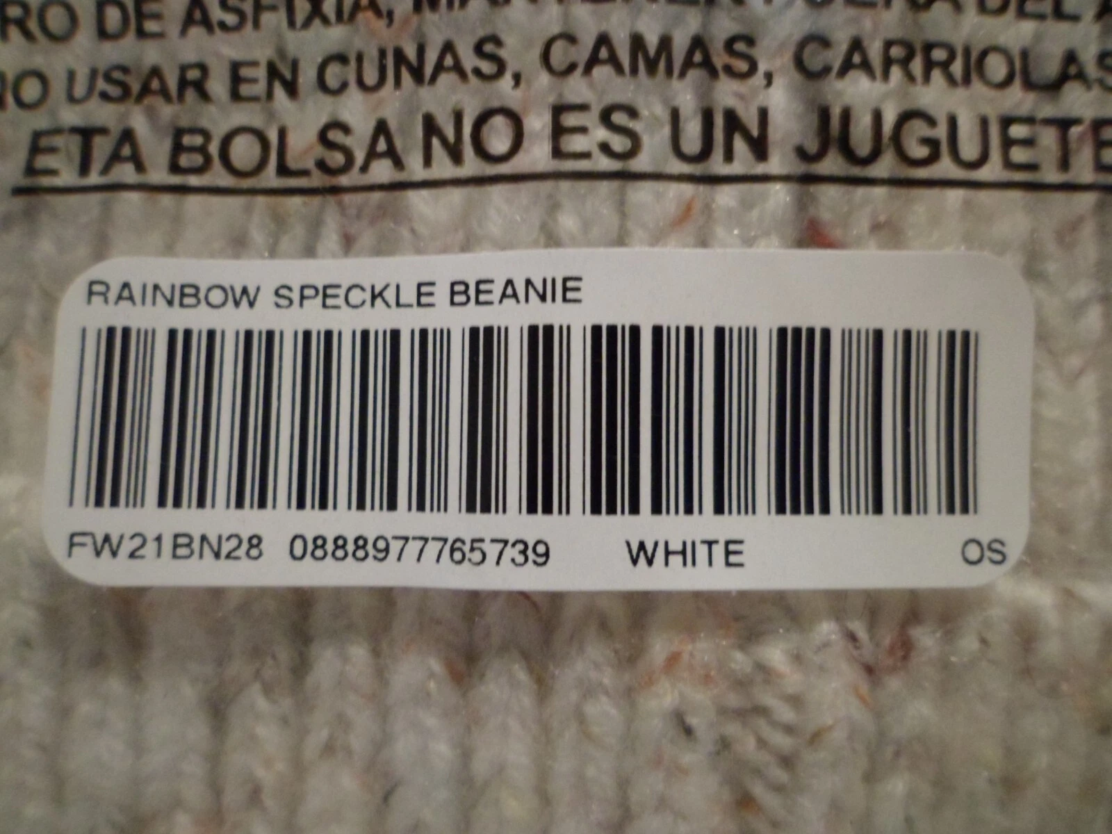 Bonnet Supreme Rainbow Speckle FW21BN28 blanc