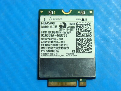 HP Elite X2 11.6'' 1011 G1 OEM Huawei Wireless WiFi Network Card MU736 748599-001