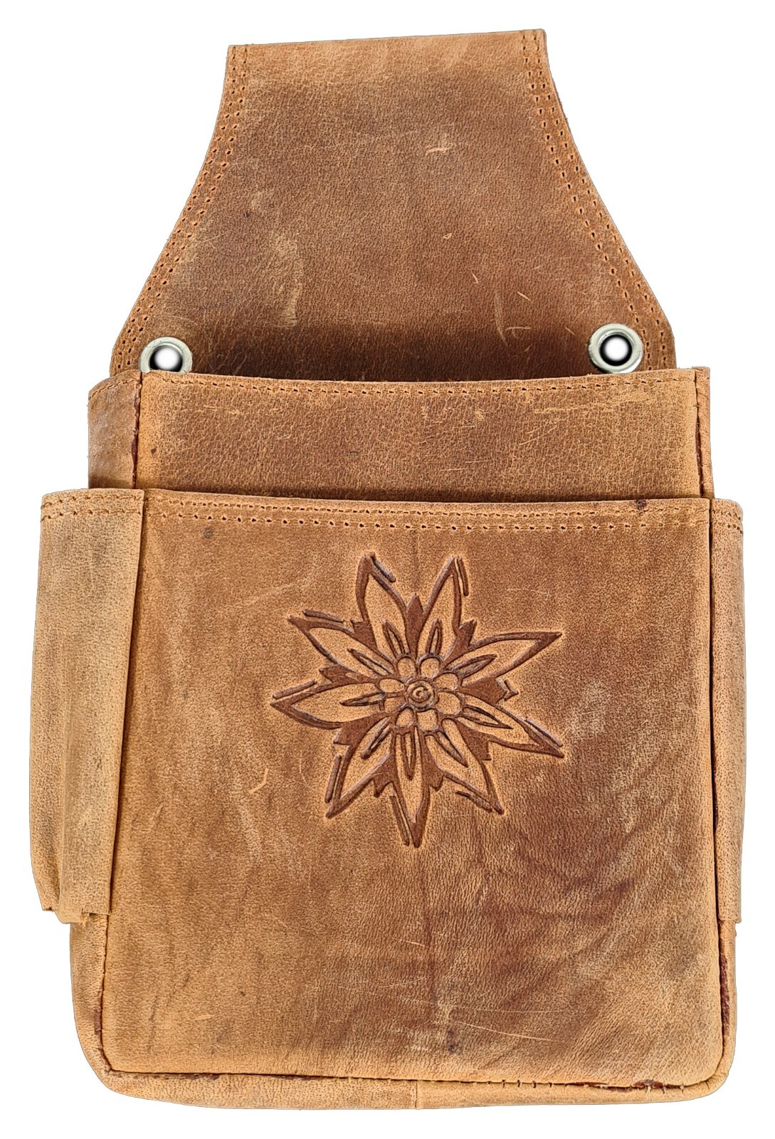 Echt Leder Gürteltasche Kellner Geldbeutel Edelweiß Tracht Bayern AlmOktoberfest