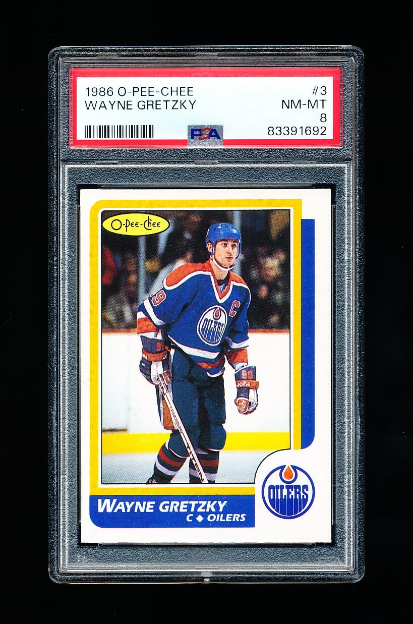 1986 OPC HOCKEY 3 WAYNE GRETZKY PSA 8 NEAR MINT-MINT OILERS