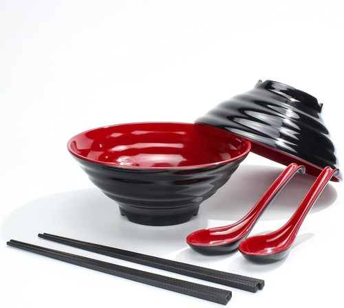 Ramen Bowl Set, 1032 ml Japanese Soup Bowl with Spoon and Chopsticks, for Pasta - Picture 6 of 6