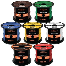 12 Gauge Car Audio Primary Wire (100ft–7 Rolls)– Remote, Power/Ground Electrical