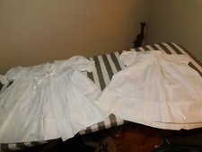 Madonna Christening Dress  Matching Coat Vintage White Eyelet w/ Satin Trim