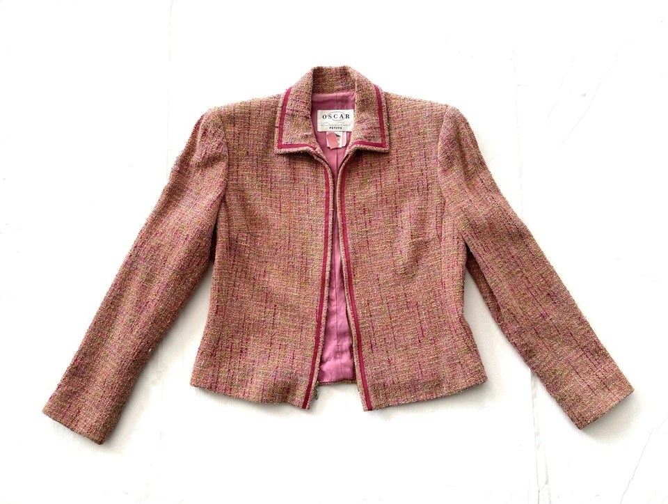 Винтажный Oscar De La Renta букл бахрома молнии юбка костюм размер 6P - Изображение 2 из 4