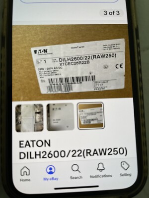 EATON. CONTACTOR. DILH2600/22(TAW250). 230V250Ac/Dc