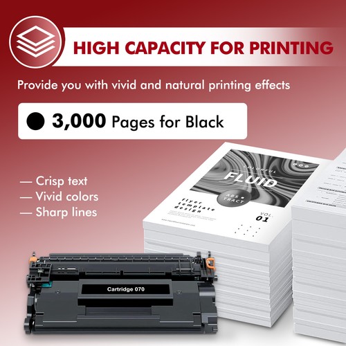 2PK 070 Toner Cartridge Compatible for Canon imageClass LBP247dw MF462 5639C001 - Picture 2 of 6