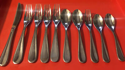 10 Pc Cuisinart Elite Maree Stainless Flatware Teaspoons Dinner & Salad Forks