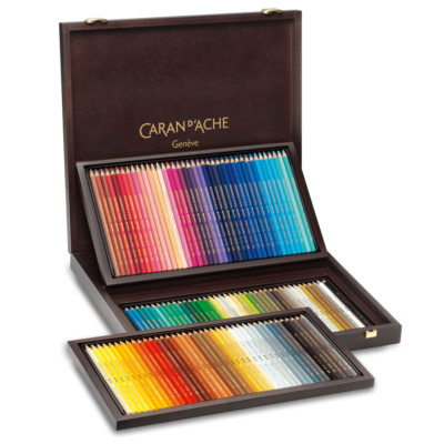 Caran d'Ache Supracolor Künstler wasserlöslich 120 Farbstifte Holz Geschenkbox
