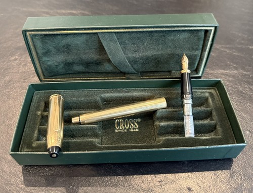 CROSS TOWNSEND 10K Gold Filled FOUNTAIN PEN w/14K Gold Medium Nib With Box - Picture 14 of 20