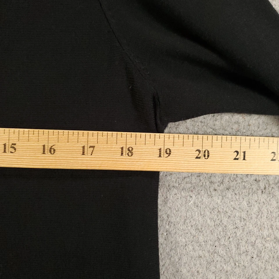 Blusa túnica de seda Jill para mujer grande negra manga larga pulóver clásica básica Foto 4 de 4