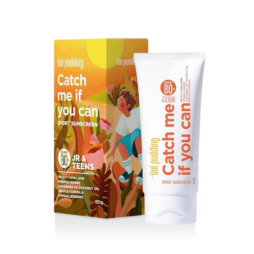 Sol Pudding Kids Mineral Sunscreen I SPF 80 PA++++,UVA UVB | Hypoallergenic 50GM