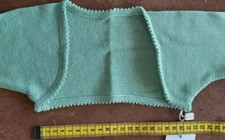 Coprispalla in filato di cotone tg.6 mesi verde cardigan coprispalle bimba baby