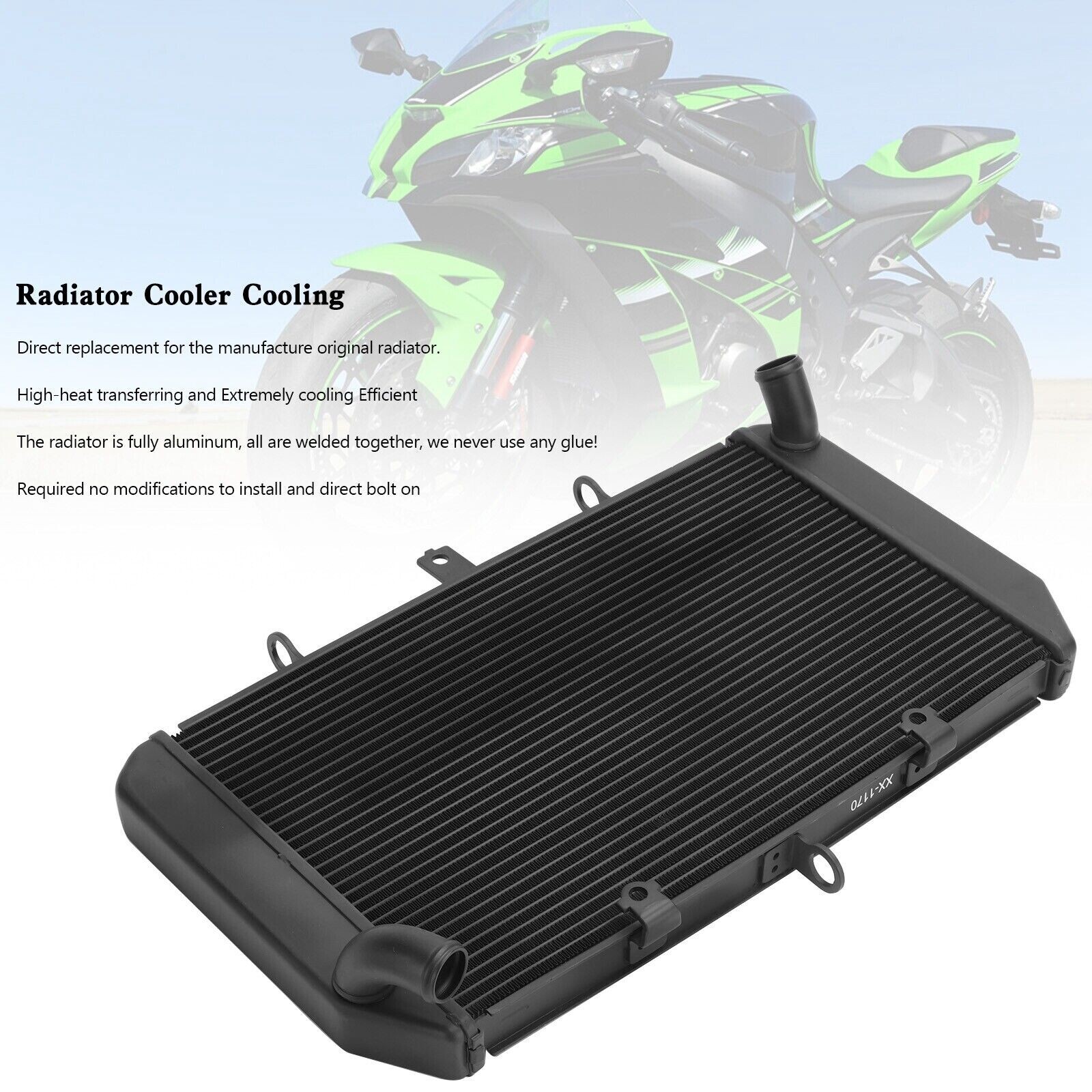 Radiateur Z1000SX Kawasaki pour modèles 2011 à 2019 refroidissement alu