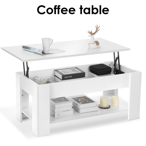 Kaffeetisch Couchtisch Sofatisch HöHenverstellbar Wohnzimmertisch Ausziehbar Mdf-image