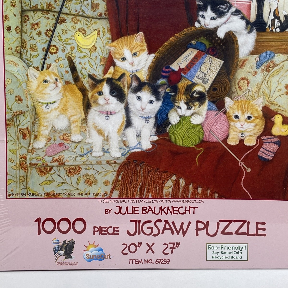 Knitting for Cats Jigsaw Puzzle 1000 Pc 20 x 27” Sunsout