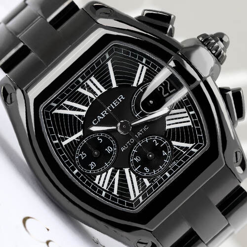Cartier Roadster Black Dial W62020X6 Custom Black PVD/DLC XL Watch