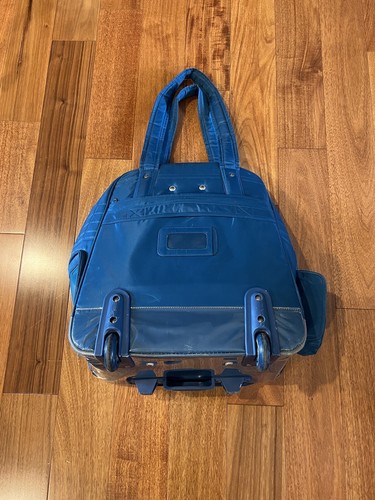 Lug Puddle Jumper Travel Tote Wheeled Carry On Shoulder/Diaper Bag Blue Quilted - Picture 5 of 8