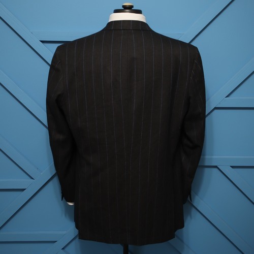 Holland & Sherry Savile Row London Blazer 44R Black Wool Sport Coat 2 Button - Picture 4 of 17
