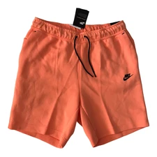 Nike Sportswear Tech Fleece Shorts Men’s SZ Large Orange Frost/Black CZ9912-835