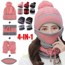 Juego de 4 piezas de guantes de punto La m scara gorro sombrero y cuello bufanda