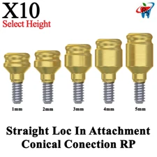 10pcs Dental Straight Loc In Attachment Adapter Head Conical RP Titanium