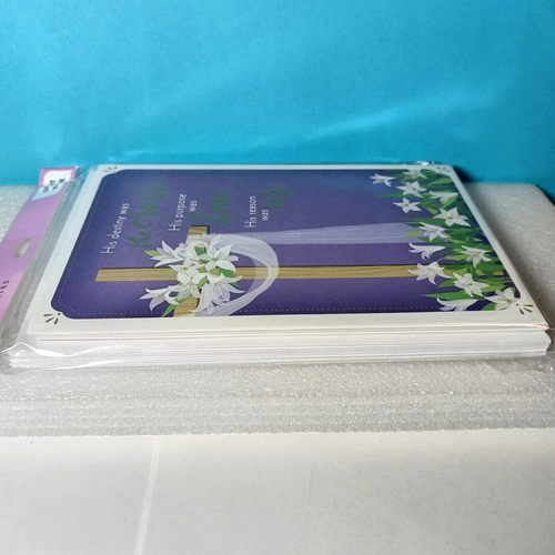 Hallmark Dayspring Pascua tarjetas de felicitación paquete de 10 religiosas La Cruz lámina nuevo - Imagen 3 de 3