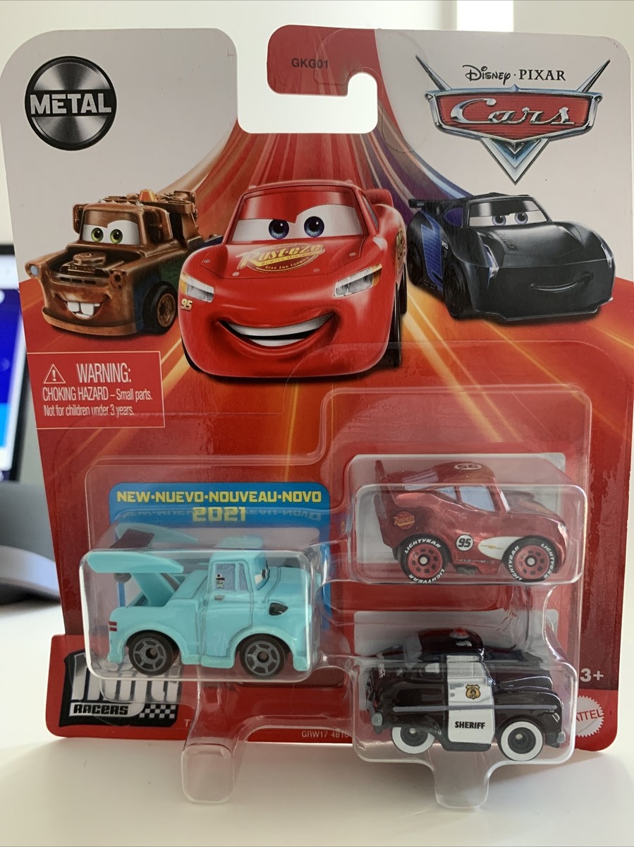 Mattel Disney Pixar Cars Toys, Radiator Springs 3-Pack with Lightning  McQueen, Mater and Sheriff Die-Cast Toy Cars ( Exclusive)