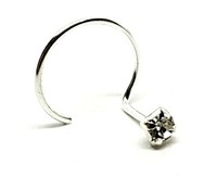 Nasenstecker 2Mm Krallen Set Quadrat Klar Cz 22G (0,6Mm) Sterling Silber Schr...