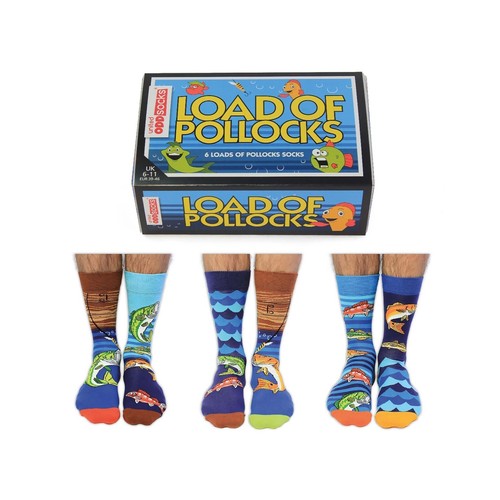 United Oddsocks Load of Pollocks Men's Fishing Six Odd Socks Novelty Ideal Gift - Picture 5 of 8