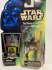 Vintage 1996 Star Wars ASP-7 Droid w/ Spaceport Supply Rods POTF Kenner  READ