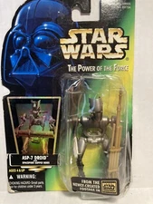 Vintage 1996 Star Wars ASP-7 Droid w/ Spaceport Supply Rods POTF Kenner  READ