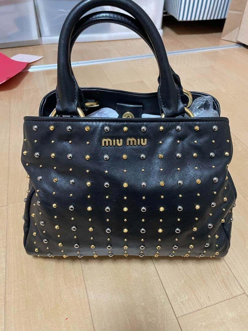 バッグ 1990s MIU MIU STUDS SHOULDER BAG MIU MIU 90s Archive studs shoulder bag - メルカリ