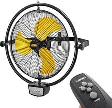 20 inch Orbital Remote Control Wall Mounted Fan, Timer, Oscillation & Tilting