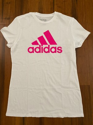 売れ筋商品|||アディダス Tシャツ トップス レディース Women's Short-Sleeve Cotton Crewneck Logo T-Shirt Clear Pink Pink Adidas Round Neck T-Shirt Women's S | eBay