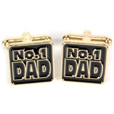 FATHERS DAY gift cufflinks No1 Dad Mens BOXED.  Present idea cheap bargain SALE