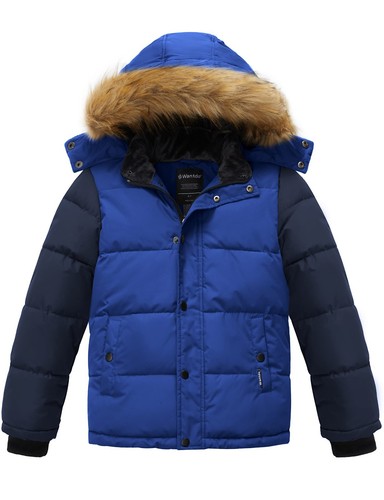 Wantdo Boy's Warm Winter Coat Hooded Thicken Puffer Jacket Waterproof Outerwear - Picture 14 of 62