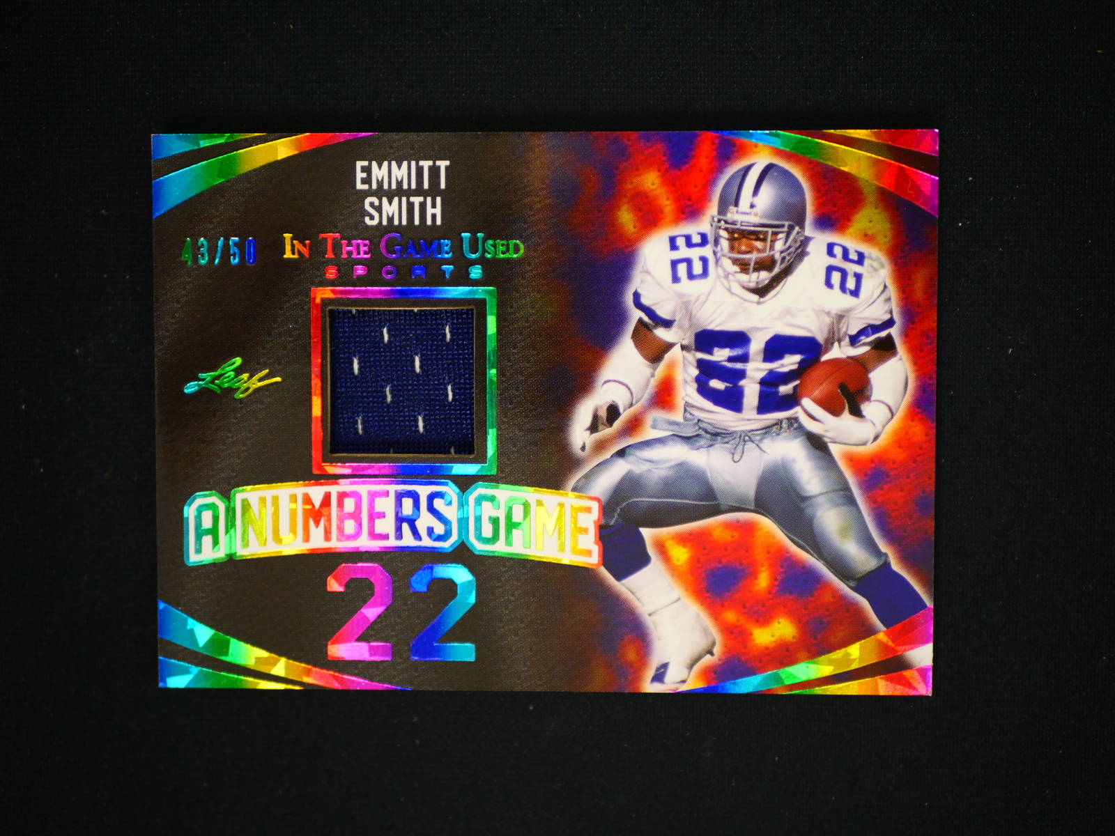 Holo Numbers 2024 Leaf in the Game Used Sports - A Numbers Game Emmitt Smith #ANG-15 ...